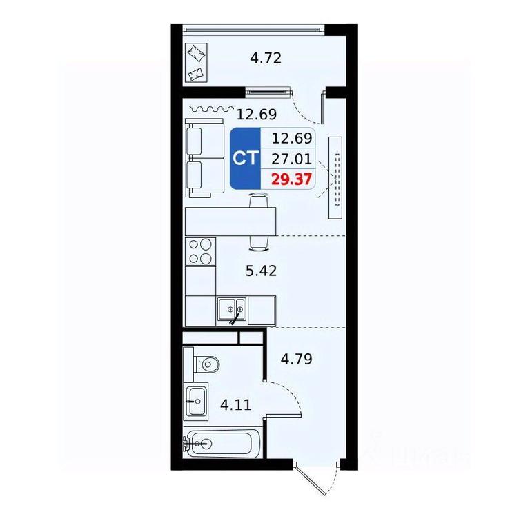 Apartment Sale, 29.37平方米 at Domodedovo park, Tvorchestva Street, Domodedovo Village, Domodedovo City District, Moscow Region, Russia #1 Apartment Sale, 29.37平方米 at Domodedovo park, Tvorchestva Street, Domodedovo Village, Domodedovo City District, Moscow Region, Russia #1