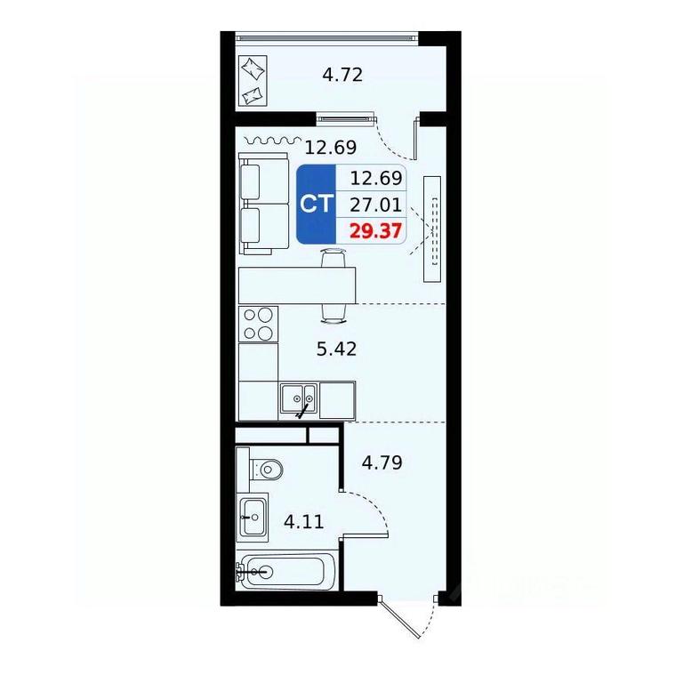 Apartment Sale, 29.37平方米 at Domodedovo park, Tvorchestva Street, Domodedovo Village, Domodedovo City District, Moscow Region, Russia #1 Apartment Sale, 29.37平方米 at Domodedovo park, Tvorchestva Street, Domodedovo Village, Domodedovo City District, Moscow Region, Russia #1