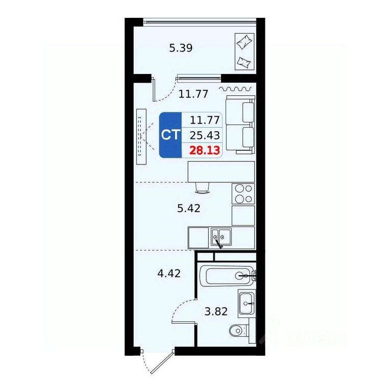 Apartment Sale, 28.13平方米 at Domodedovo park, Tvorchestva Street, Domodedovo Village, Domodedovo City District, Moscow Region, Russia #1 Apartment Sale, 28.13平方米 at Domodedovo park, Tvorchestva Street, Domodedovo Village, Domodedovo City District, Moscow Region, Russia #1
