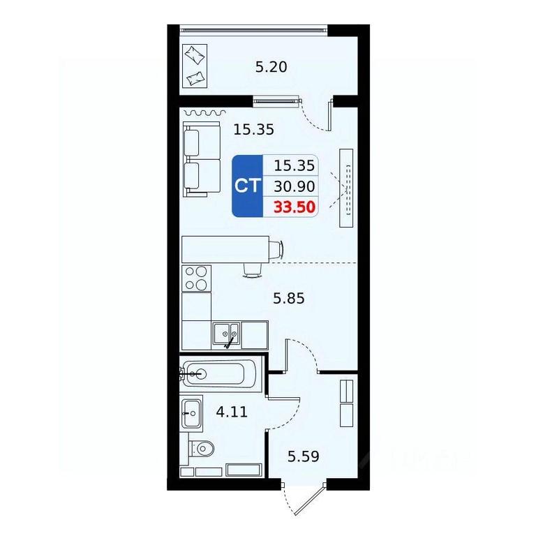 Apartment Sale, 33.5平方米 at Domodedovo park, Tvorchestva Street, Domodedovo Village, Domodedovo City District, Moscow Region, Russia #1 Apartment Sale, 33.5平方米 at Domodedovo park, Tvorchestva Street, Domodedovo Village, Domodedovo City District, Moscow Region, Russia #1