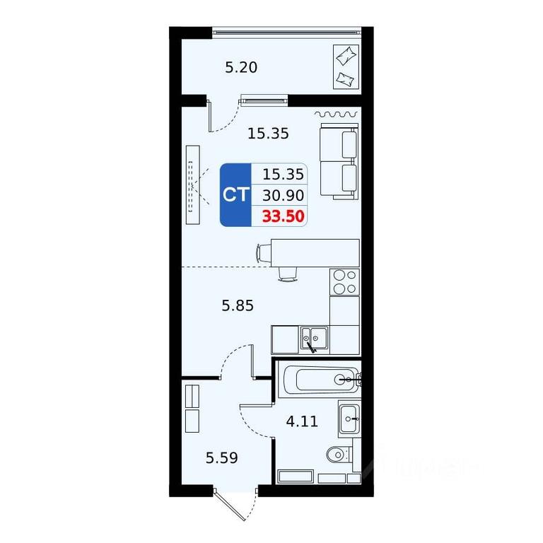 Apartment Sale, 33.5平方米 at Domodedovo park, Tvorchestva Street, Domodedovo Village, Domodedovo City District, Moscow Region, Russia #1 Apartment Sale, 33.5平方米 at Domodedovo park, Tvorchestva Street, Domodedovo Village, Domodedovo City District, Moscow Region, Russia #1