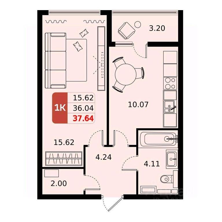 Apartment Sale, 37.64平方米 at Domodedovo park, Tvorchestva Street, Domodedovo Village, Domodedovo City District, Moscow Region, Russia #1 Apartment Sale, 37.64平方米 at Domodedovo park, Tvorchestva Street, Domodedovo Village, Domodedovo City District, Moscow Region, Russia #1