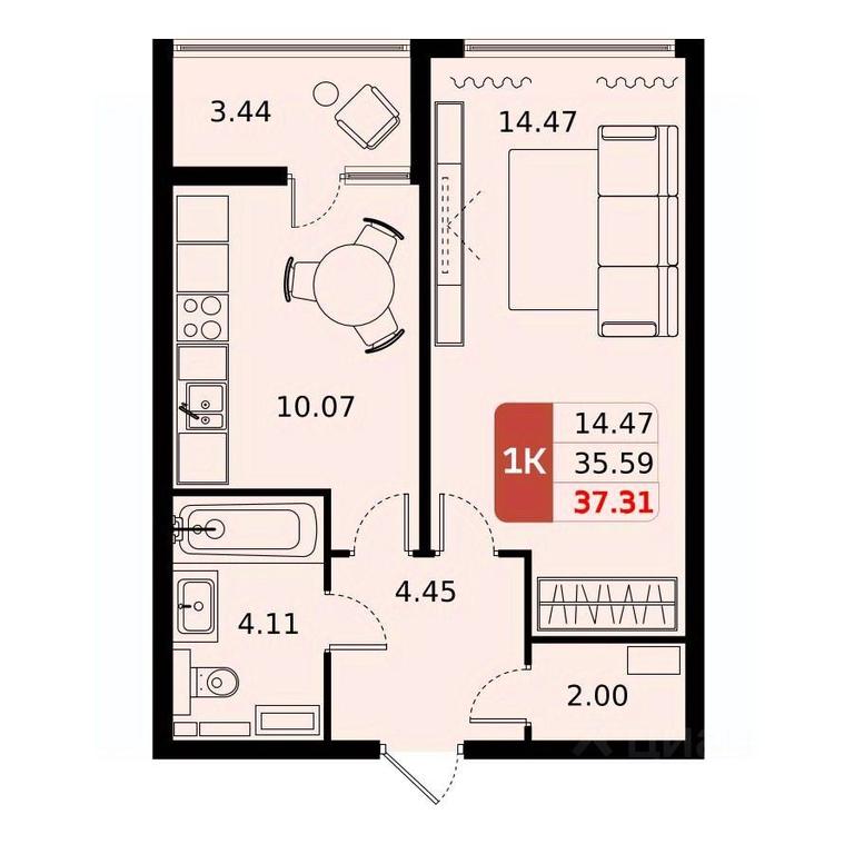 Apartment Sale, 37.31平方米 at Domodedovo park, Tvorchestva Street, Domodedovo Village, Domodedovo City District, Moscow Region, Russia #1 Apartment Sale, 37.31平方米 at Domodedovo park, Tvorchestva Street, Domodedovo Village, Domodedovo City District, Moscow Region, Russia #1