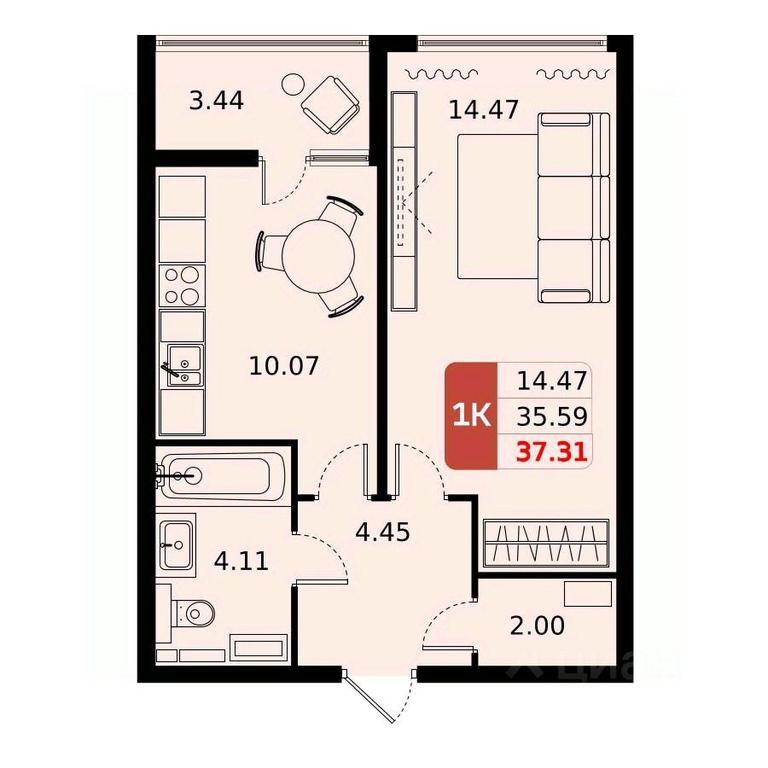 Apartment Sale, 37.31平方米 at Domodedovo park, Tvorchestva Street, Domodedovo Village, Domodedovo City District, Moscow Region, Russia #1 Apartment Sale, 37.31平方米 at Domodedovo park, Tvorchestva Street, Domodedovo Village, Domodedovo City District, Moscow Region, Russia #1
