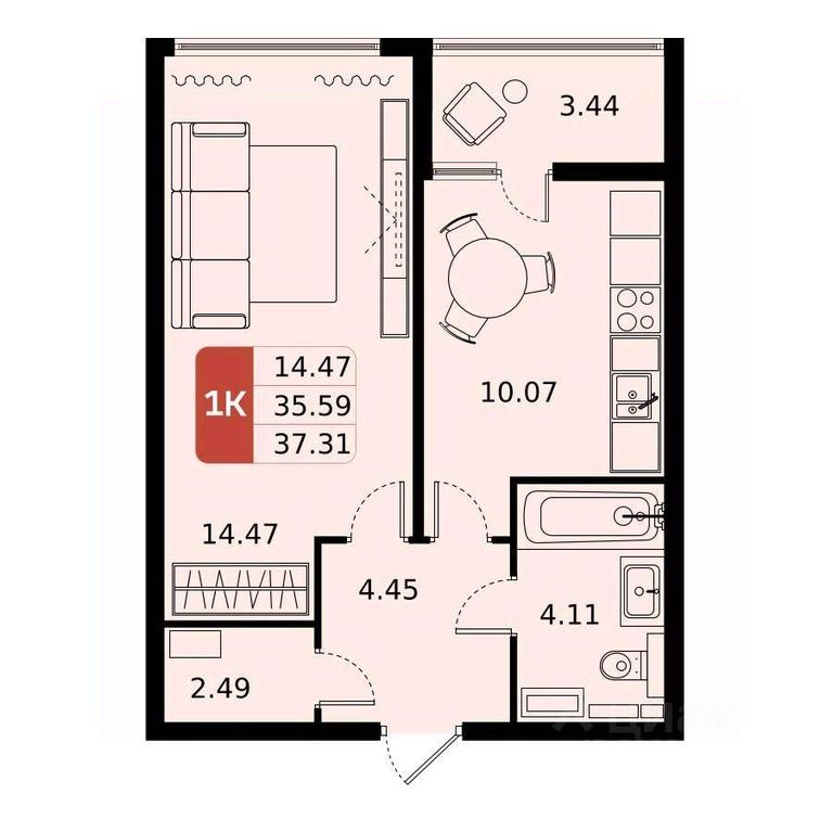 Apartment Sale, 37.31 sq. m. at Domodedovo park, Tvorchestva Street, Domodedovo Village, Domodedovo City District, Moscow Region, Russia #1 Apartment Sale, 37.31 sq. m. at Domodedovo park, Tvorchestva Street, Domodedovo Village, Domodedovo City District, Moscow Region, Russia #1