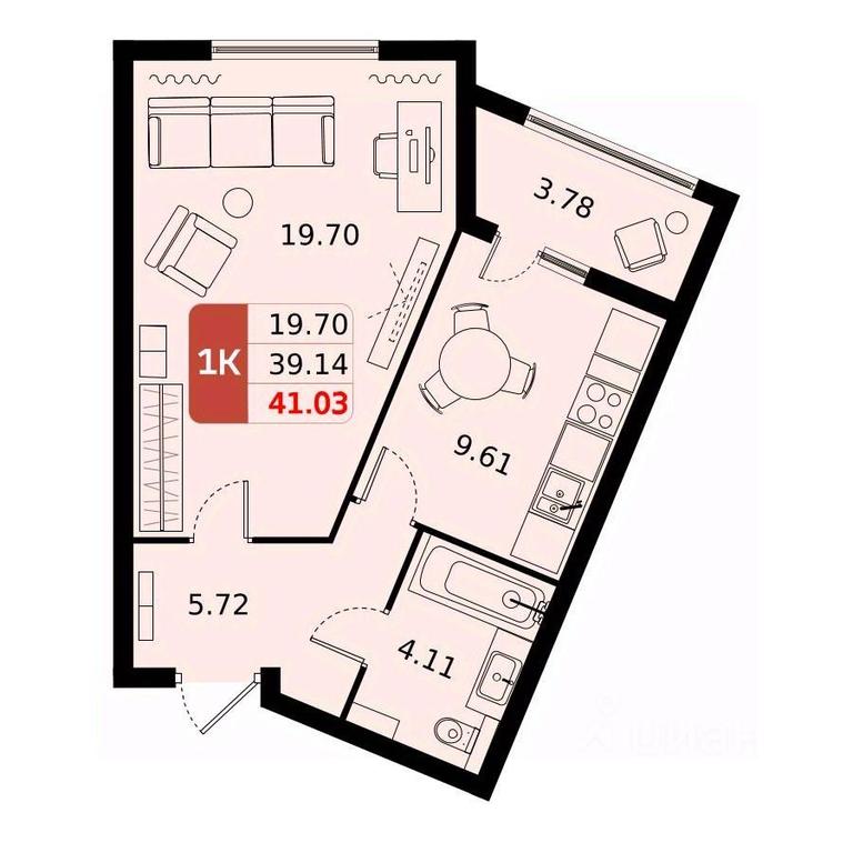 Apartment Sale, 41.03平方米 at Domodedovo park, Tvorchestva Street, Domodedovo Village, Domodedovo City District, Moscow Region, Russia #1 Apartment Sale, 41.03平方米 at Domodedovo park, Tvorchestva Street, Domodedovo Village, Domodedovo City District, Moscow Region, Russia #1