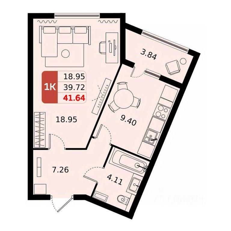 Apartment Sale, 41.64平方米 at Domodedovo park, Tvorchestva Street, Domodedovo Village, Domodedovo City District, Moscow Region, Russia #1 Apartment Sale, 41.64平方米 at Domodedovo park, Tvorchestva Street, Domodedovo Village, Domodedovo City District, Moscow Region, Russia #1