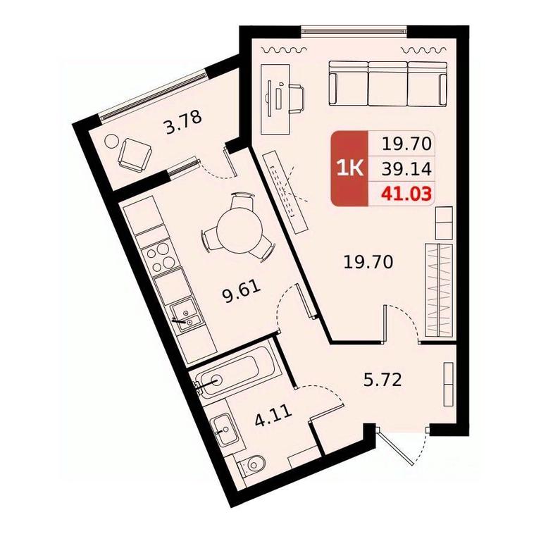 Apartment Sale, 41.03平方米 at Domodedovo park, Tvorchestva Street, Domodedovo Village, Domodedovo City District, Moscow Region, Russia #1 Apartment Sale, 41.03平方米 at Domodedovo park, Tvorchestva Street, Domodedovo Village, Domodedovo City District, Moscow Region, Russia #1