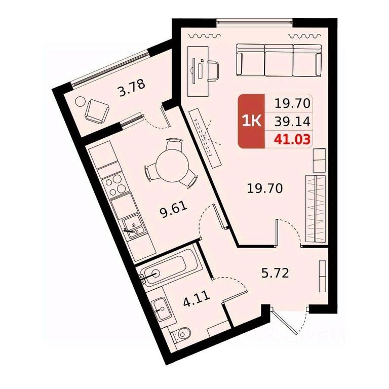 Apartment Sale, 41.03平方米 at Domodedovo park, Tvorchestva Street, Domodedovo Village, Domodedovo City District, Moscow Region, Russia #1 Apartment Sale, 41.03平方米 at Domodedovo park, Tvorchestva Street, Domodedovo Village, Domodedovo City District, Moscow Region, Russia #1