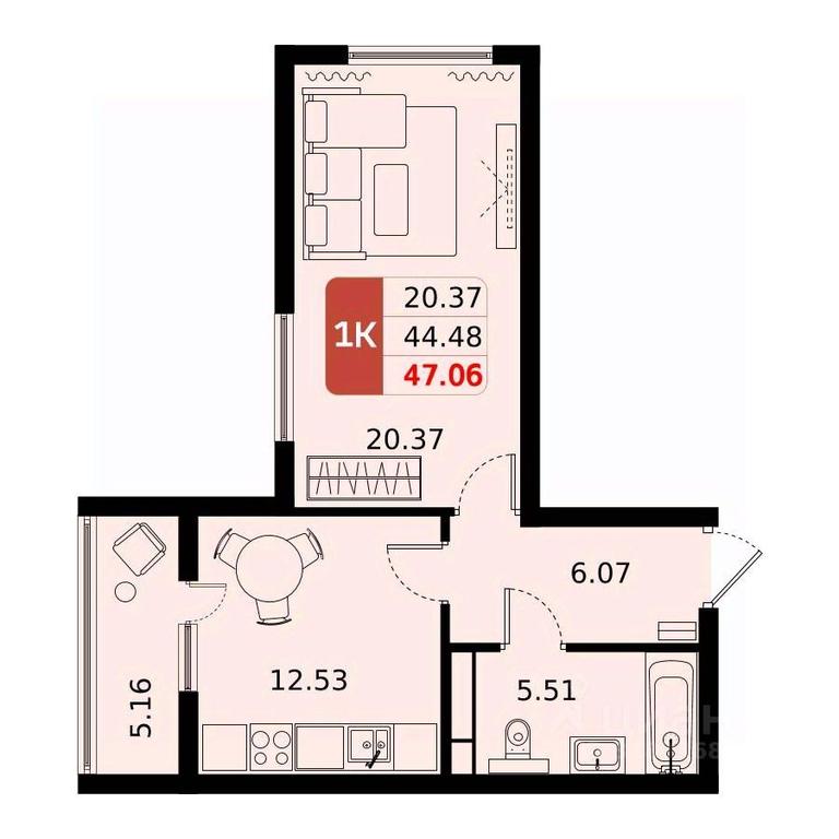 Apartment Sale, 47.06平方米 at Domodedovo park, Tvorchestva Street, Domodedovo Village, Domodedovo City District, Moscow Region, Russia #1 Apartment Sale, 47.06平方米 at Domodedovo park, Tvorchestva Street, Domodedovo Village, Domodedovo City District, Moscow Region, Russia #1