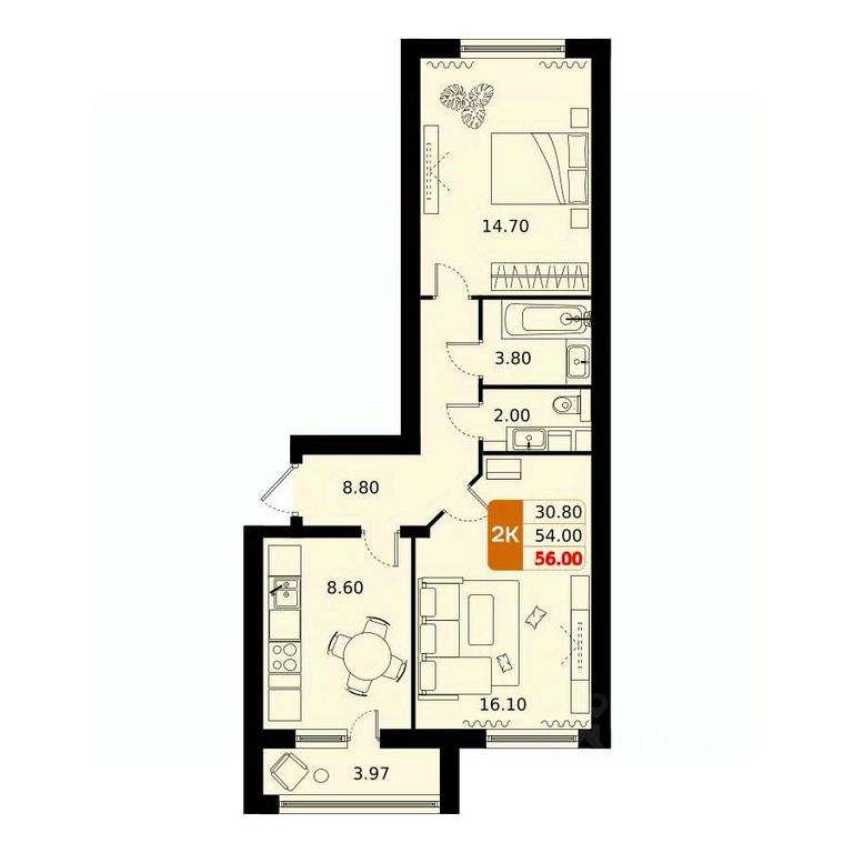 1-BD Apartment Sale, 56平方米 at Domodedovo park, Tvorchestva Street, Domodedovo Village, Domodedovo City District, Moscow Region, Russia #1 1-BD Apartment Sale, 56平方米 at Domodedovo park, Tvorchestva Street, Domodedovo Village, Domodedovo City District, Moscow Region, Russia #1