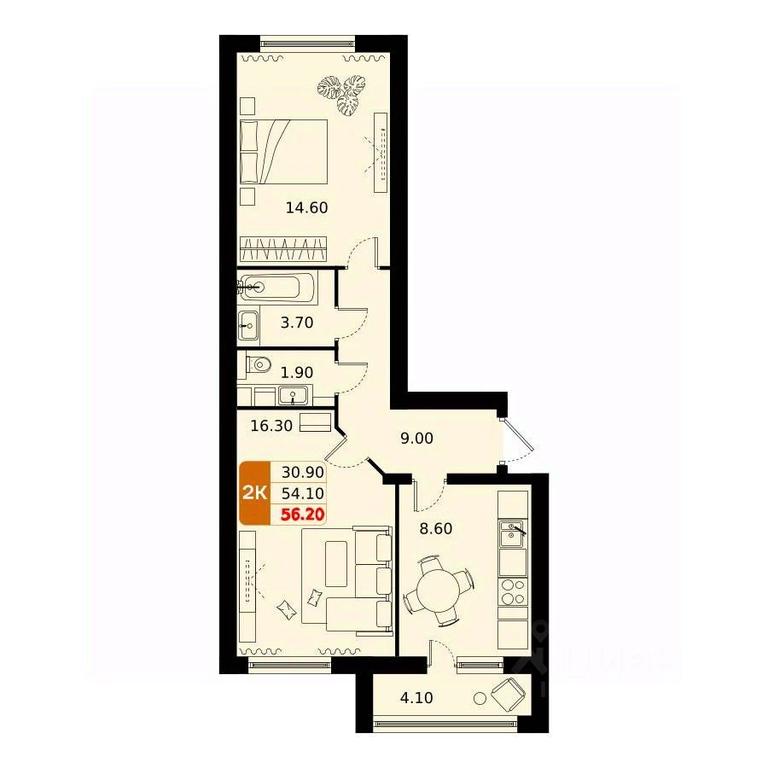 1-BD Apartment Sale, 56.2平方米 at Domodedovo park, Tvorchestva Street, Domodedovo Village, Domodedovo City District, Moscow Region, Russia #1 1-BD Apartment Sale, 56.2平方米 at Domodedovo park, Tvorchestva Street, Domodedovo Village, Domodedovo City District, Moscow Region, Russia #1