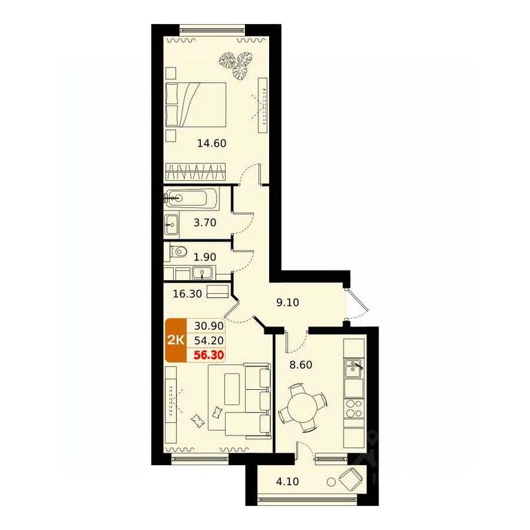 1-BD Apartment Sale, 56.3平方米 at Domodedovo park, Tvorchestva Street, Domodedovo Village, Domodedovo City District, Moscow Region, Russia #1 1-BD Apartment Sale, 56.3平方米 at Domodedovo park, Tvorchestva Street, Domodedovo Village, Domodedovo City District, Moscow Region, Russia #1