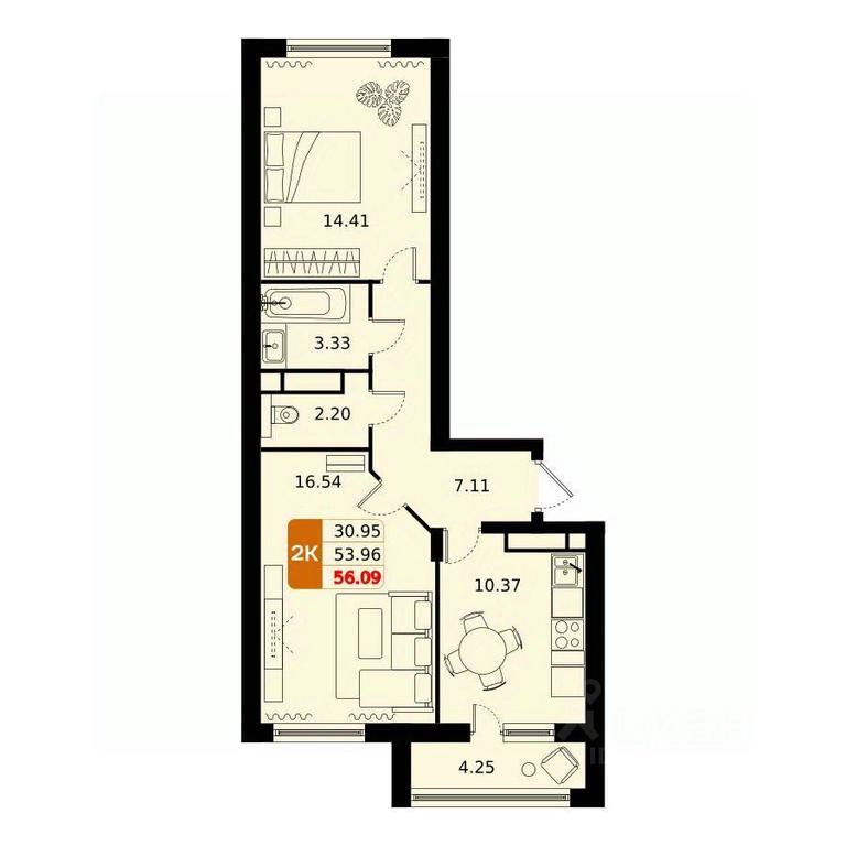 1-BD Apartment Sale, 56.09平方米 at Domodedovo park, Tvorchestva Street, Domodedovo Village, Domodedovo City District, Moscow Region, Russia #1 1-BD Apartment Sale, 56.09平方米 at Domodedovo park, Tvorchestva Street, Domodedovo Village, Domodedovo City District, Moscow Region, Russia #1