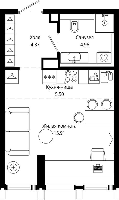 Apartment Sale, 30.71平方米 at Mod, 4th Maryinoy Roschi Street, 12с9, Moscow, Russia #1 Apartment Sale, 30.71平方米 at Mod, 4th Maryinoy Roschi Street, 12с9, Moscow, Russia #1