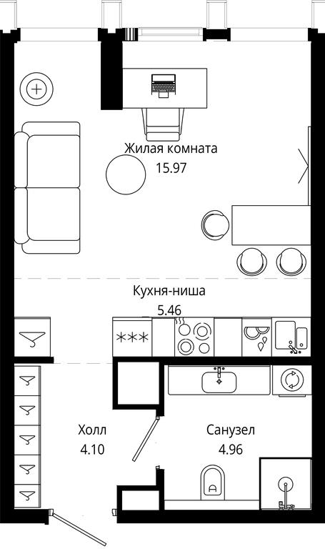 Apartment Sale, 30.48平方米 at Mod, 4th Maryinoy Roschi Street, 12с9, Moscow, Russia #1 Apartment Sale, 30.48平方米 at Mod, 4th Maryinoy Roschi Street, 12с9, Moscow, Russia #1