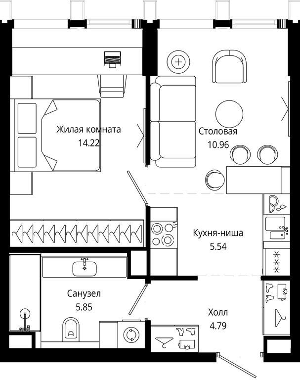1-BD Apartment Sale, 41.36 sq. m. at Mod, 4th Maryinoy Roschi Street, 12с9, Moscow, Russia #1 1-BD Apartment Sale, 41.36 sq. m. at Mod, 4th Maryinoy Roschi Street, 12с9, Moscow, Russia #1