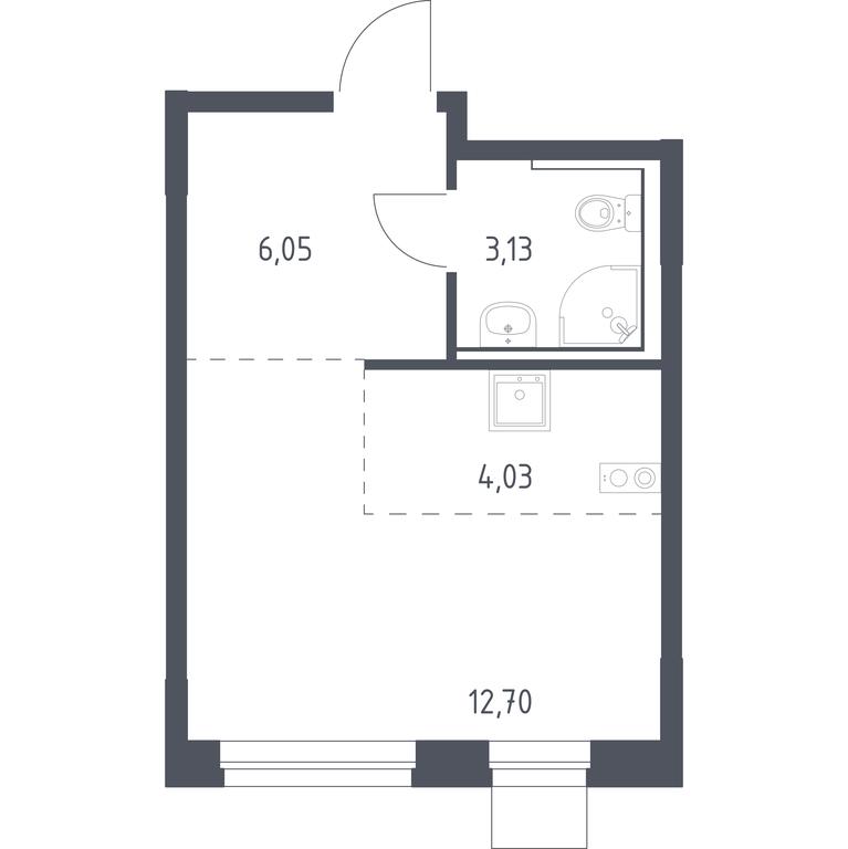 Apartment Sale, 25.91平方米 at Novoe Vnukovo, kvartal № 38, Kokoshkino Settlement, Moscow, Russia #1