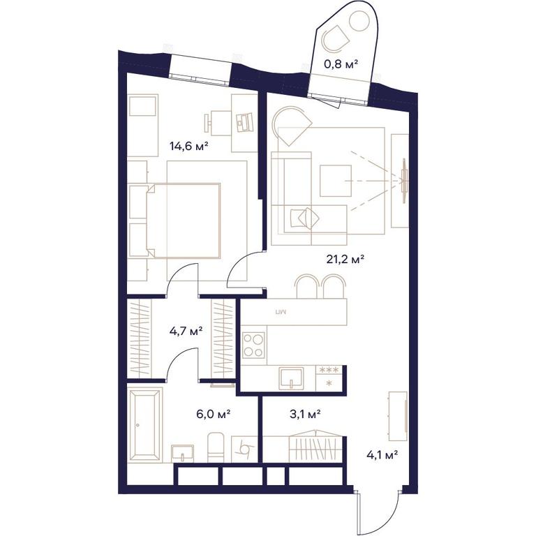 1-BD Apartment Sale, 54.5 sq. m. at Soyuz, Selskokhozyaystvennaya Street, Moscow, Russia #1 1-BD Apartment Sale, 54.5 sq. m. at Soyuz, Selskokhozyaystvennaya Street, Moscow, Russia #1