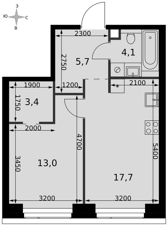 1-BD Apartment Sale, 43.9 sq. m. at Amber City, 3rd Khoroshyovsky Drive, 3А, Moscow, Russia #2