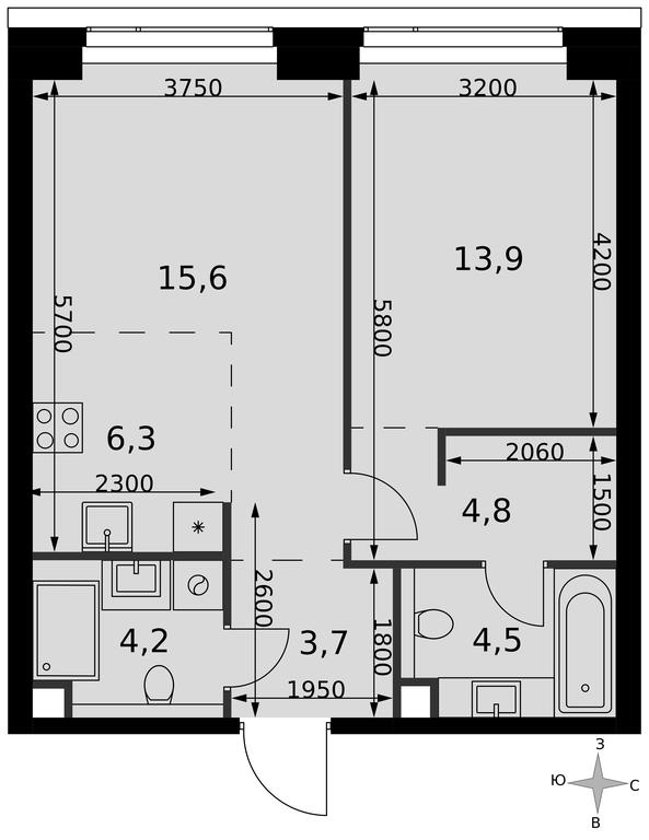 2-BD Apartment Sale, 53 sq. m. at Amber City, 3rd Khoroshyovsky Drive, 3А, Moscow, Russia #2