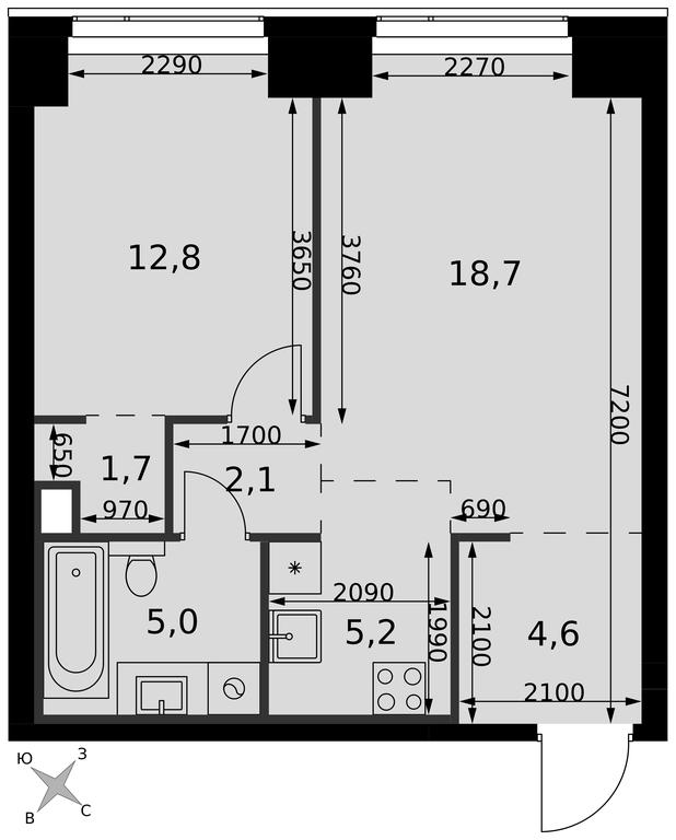 2-BD Apartment Sale, 50.1 sq. m. at Amber City, 3rd Khoroshyovsky Drive, 3А, Moscow, Russia #2 2-BD Apartment Sale, 50.1 sq. m. at Amber City, 3rd Khoroshyovsky Drive, 3А, Moscow, Russia #2