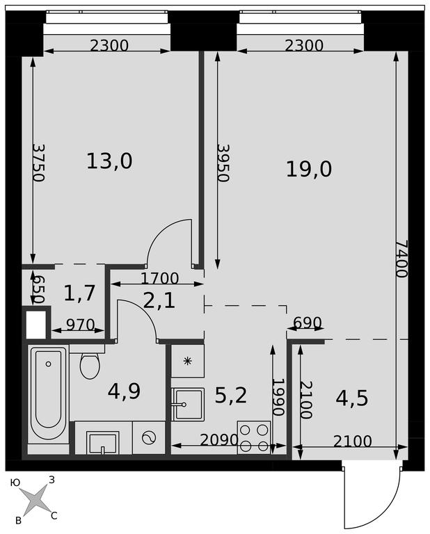 2-BD Apartment Sale, 50.4 sq. m. at Amber City, 3rd Khoroshyovsky Drive, 3А, Moscow, Russia #2 2-BD Apartment Sale, 50.4 sq. m. at Amber City, 3rd Khoroshyovsky Drive, 3А, Moscow, Russia #2