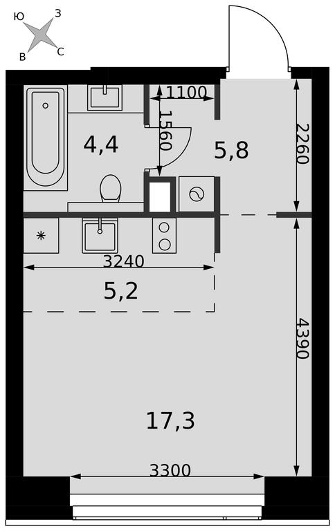 Apartment Sale, 32.7平方米 at Amber City, 3rd Khoroshyovsky Drive, 3А, Moscow, Russia #2 Apartment Sale, 32.7平方米 at Amber City, 3rd Khoroshyovsky Drive, 3А, Moscow, Russia #2
