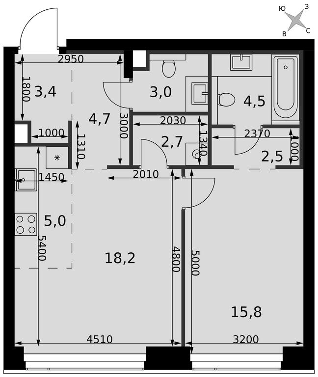 2-BD Apartment Sale, 59.8 sq. m. at Amber City, 3rd Khoroshyovsky Drive, 3А, Moscow, Russia #2