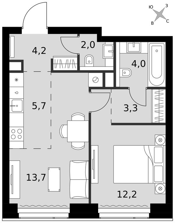 2-BD Apartment Sale, 45.1平方米 at Amber City, 3rd Khoroshyovsky Drive, 3А, Moscow, Russia #1 2-BD Apartment Sale, 45.1平方米 at Amber City, 3rd Khoroshyovsky Drive, 3А, Moscow, Russia #1