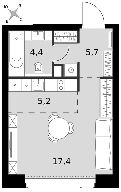 Apartment Sale, 32.7 sq. m. at Amber City, 3rd Khoroshyovsky Drive, 3А, Moscow, Russia #1