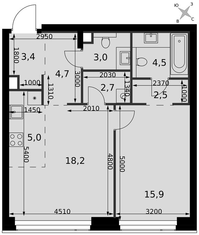 2-BD Apartment Sale, 59.9 sq. m. at Amber City, 3rd Khoroshyovsky Drive, 3А, Moscow, Russia #2