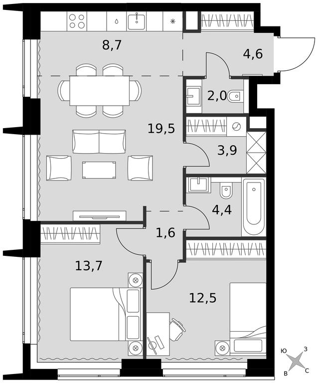 3-BD Apartment Sale, 70.9平方米 at Amber City, 3rd Khoroshyovsky Drive, 3А, Moscow, Russia #1 3-BD Apartment Sale, 70.9平方米 at Amber City, 3rd Khoroshyovsky Drive, 3А, Moscow, Russia #1