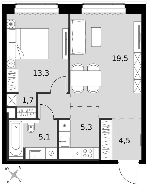 2-BD Apartment Sale, 51.5 sq. m. at Amber City, 3rd Khoroshyovsky Drive, 3А, Moscow, Russia #1 2-BD Apartment Sale, 51.5 sq. m. at Amber City, 3rd Khoroshyovsky Drive, 3А, Moscow, Russia #1
