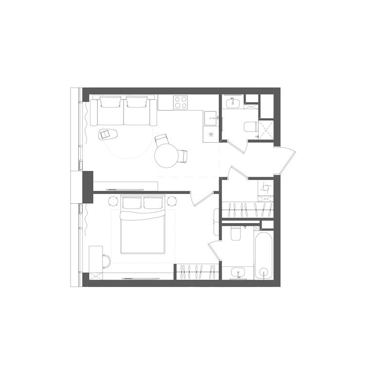 1-BD Apartment Sale, 46.6 sq. m. at Grain, Starokaluzhskoye Highway, 64с1, Moscow, Russia #1