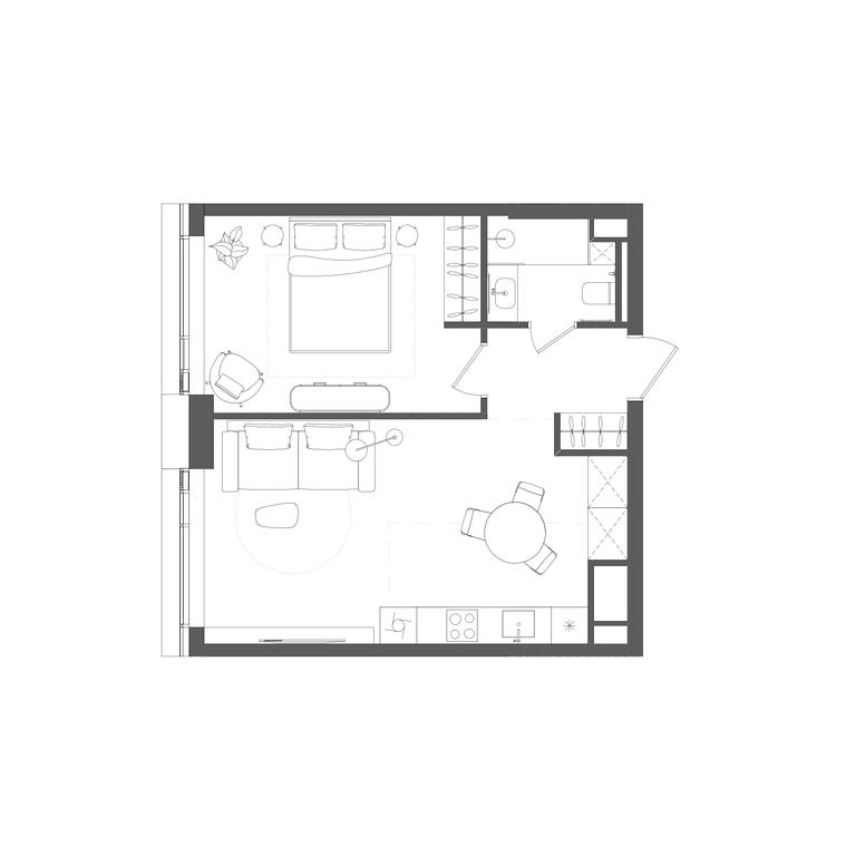 1-BD Apartment Sale, 45.9 sq. m. at Grain, Starokaluzhskoye Highway, 64с1, Moscow, Russia #1 1-BD Apartment Sale, 45.9 sq. m. at Grain, Starokaluzhskoye Highway, 64с1, Moscow, Russia #1