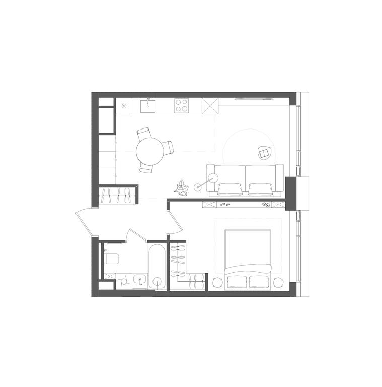 1-BD Apartment Sale, 45.9 sq. m. at Grain, Starokaluzhskoye Highway, 64с1, Moscow, Russia #1 1-BD Apartment Sale, 45.9 sq. m. at Grain, Starokaluzhskoye Highway, 64с1, Moscow, Russia #1
