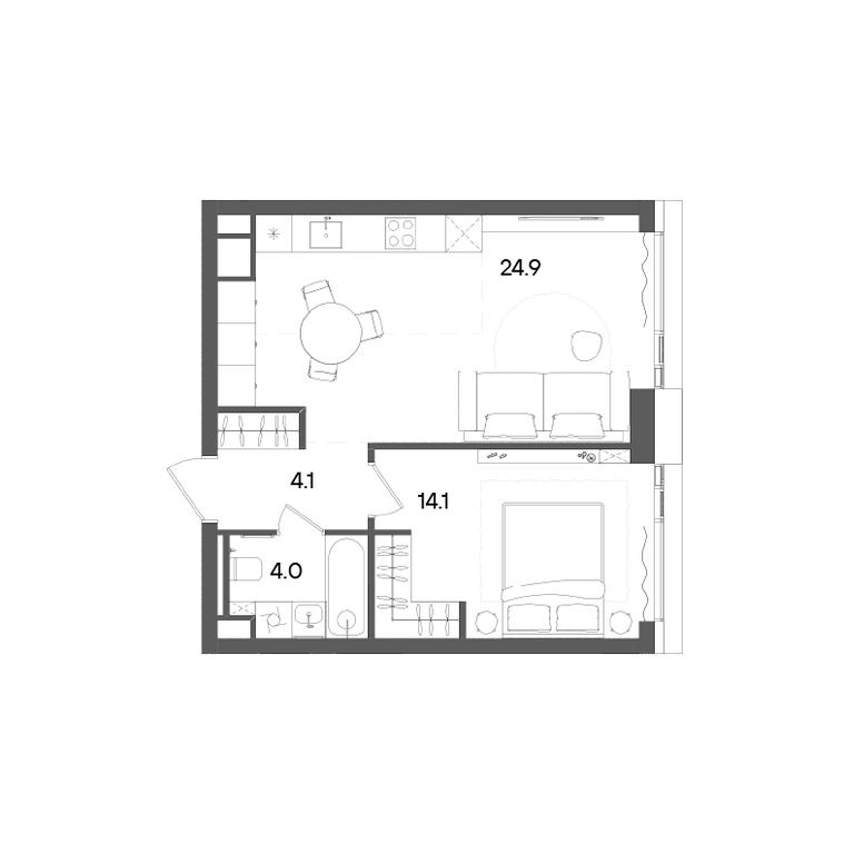 Продажа 1-комн. квартиры, 47,1 м² в ЖК «Грейн (Grain)», Старокалужское шоссе, 64с1, Москва, Россия #2