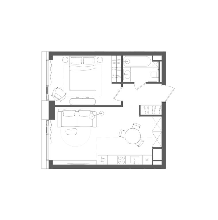 1-BD Apartment Sale, 47.1 sq. m. at Grain, Starokaluzhskoye Highway, 64с1, Moscow, Russia #1