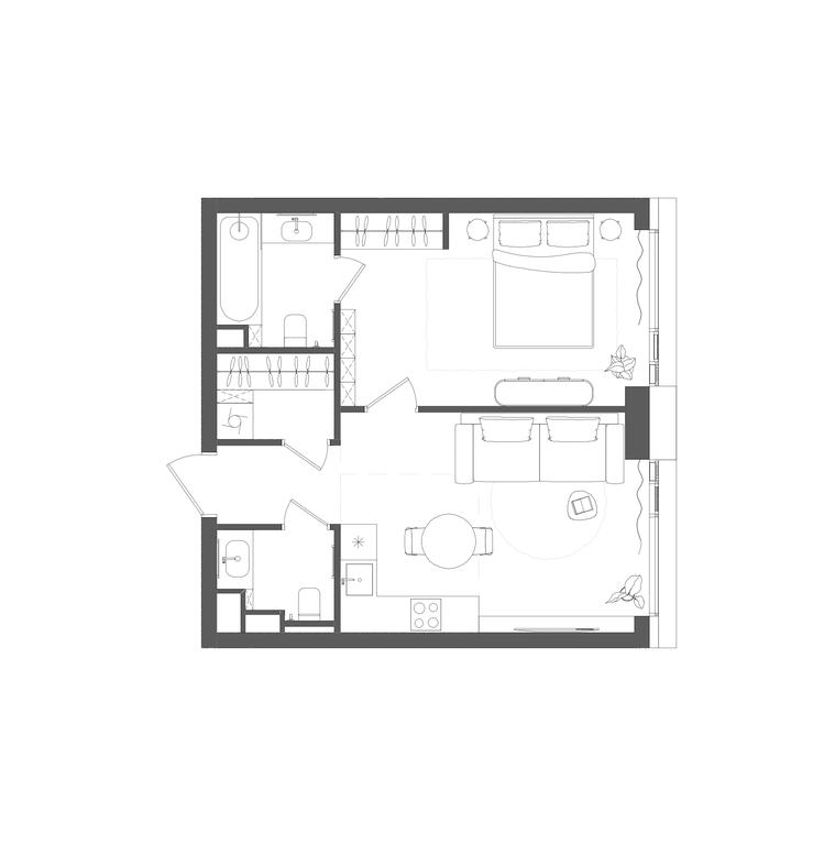 1-BD Apartment Sale, 46.8 sq. m. at Grain, Starokaluzhskoye Highway, 64с1, Moscow, Russia #1