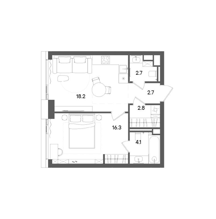 Продажа 1-комн. квартиры, 46,8 м² в ЖК «Грейн (Grain)», Старокалужское шоссе, 64с1, Москва, Россия #2