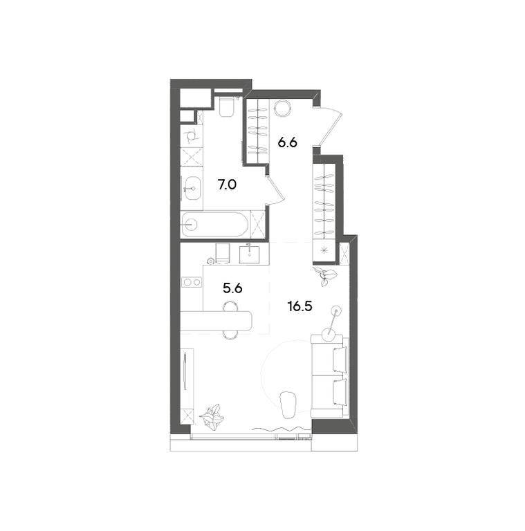 Продажа квартиры, 35,7 м² в ЖК «Грейн (Grain)», Старокалужское шоссе, 64с1, Москва, Россия #2
