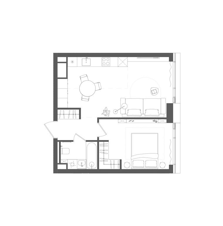 1-BD Apartment Sale, 47 sq. m. at Grain, Starokaluzhskoye Highway, 64с1, Moscow, Russia #1