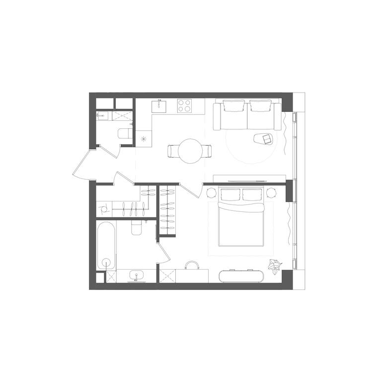 1-BD Apartment Sale, 45.9 sq. m. at Grain, Starokaluzhskoye Highway, 64с1, Moscow, Russia #1 1-BD Apartment Sale, 45.9 sq. m. at Grain, Starokaluzhskoye Highway, 64с1, Moscow, Russia #1
