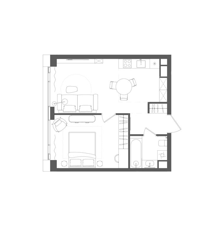1-BD Apartment Sale, 46.4 sq. m. at Grain, Starokaluzhskoye Highway, 64с1, Moscow, Russia #1 1-BD Apartment Sale, 46.4 sq. m. at Grain, Starokaluzhskoye Highway, 64с1, Moscow, Russia #1