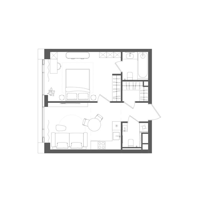1-BD Apartment Sale, 46 sq. m. at Grain, Starokaluzhskoye Highway, 64с1, Moscow, Russia #1