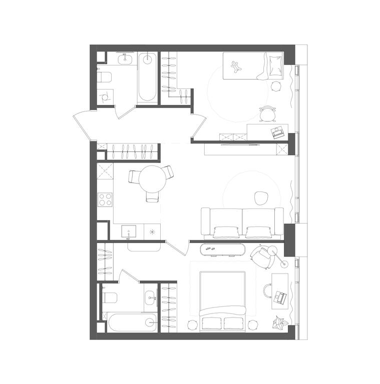 2-BD Apartment Sale, 69.8 sq. m. at Grain, Starokaluzhskoye Highway, 64с1, Moscow, Russia #1