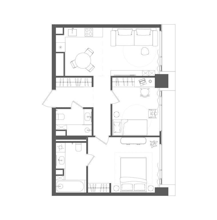 2-BD Apartment Sale, 64.9 sq. m. at Grain, Starokaluzhskoye Highway, 64с1, Moscow, Russia #1 2-BD Apartment Sale, 64.9 sq. m. at Grain, Starokaluzhskoye Highway, 64с1, Moscow, Russia #1