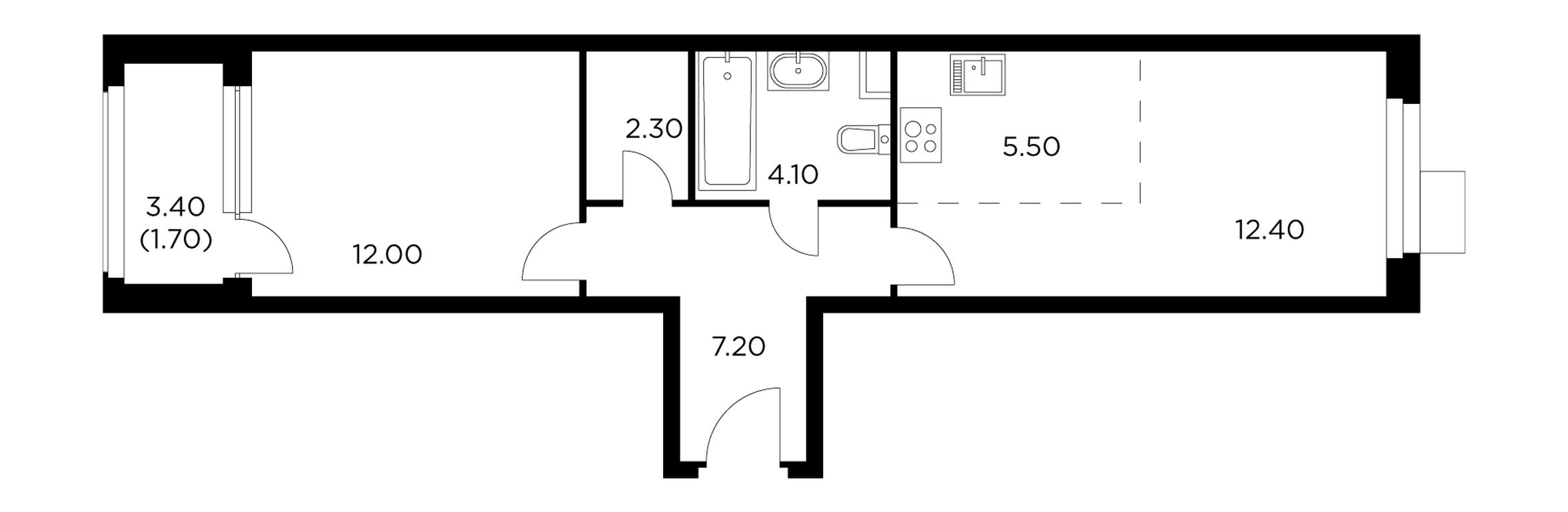 1-BD Apartment Sale, 45.2平方米 at Novoe Medvedkovo, Novoe Medvedkovo Residential Complex, mikrorayon 17A, Mytischi, Moscow Region, Russia #1