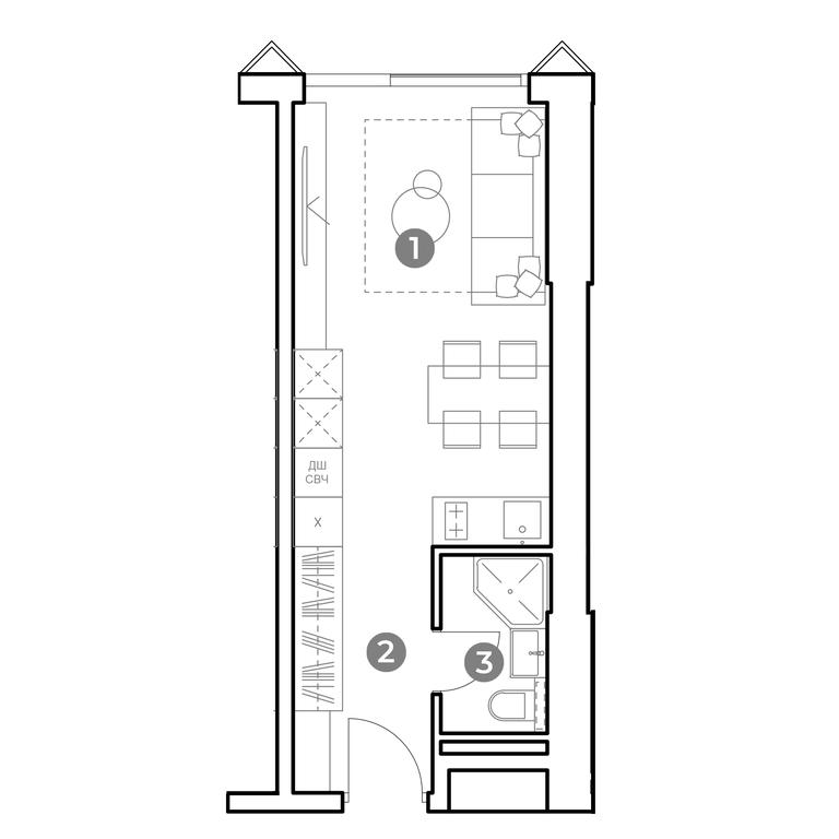 Apartment Sale, 26平方米 at Nametkin Tower, Namyotkina Street, 10А, Moscow, Russia #1